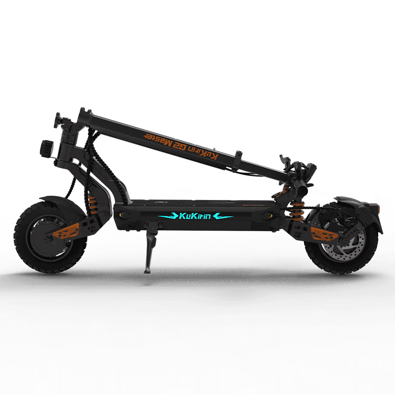 Kukirn g2 master 2000W elsparkcykel med offroad däck ihopfälld.